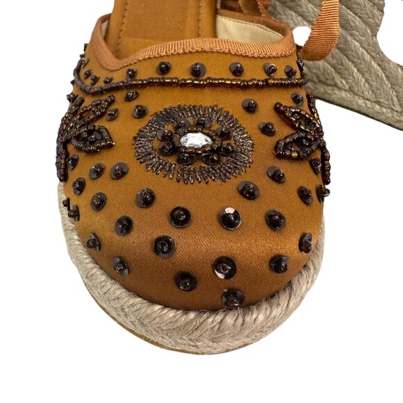 Style & Co. Kimba High Heel Wedge Espadrille Sandals Brown Floral Size 10M - Picture 10 of 13